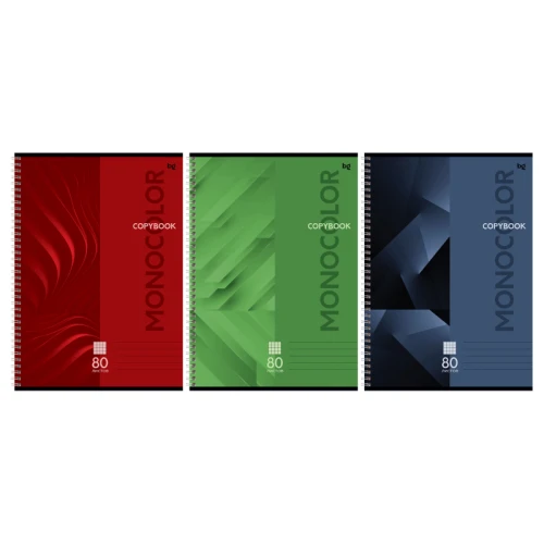 Тетрадь BG "Monocolor. Classic" А4, в клетку, 80 листов, на гребне, ассорти