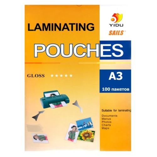 Пленка для ламинирования YIDU А3, 100 мкм, глянец, 100 шт