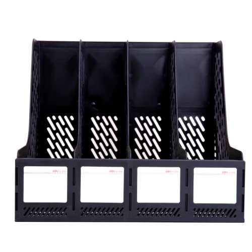 Лоток вертикальный DELI 4 отделения, черный