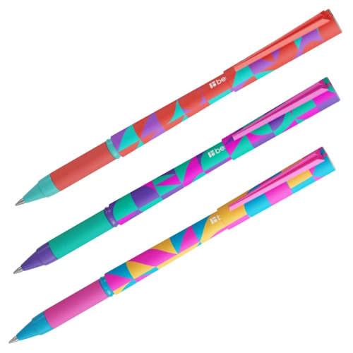 Ручка шариковая Berlingo "Neonometry" 0.7 мм, корпус ассорти, синяя