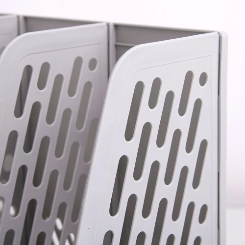 Лоток вертикальный DELI 3 отделения, серый