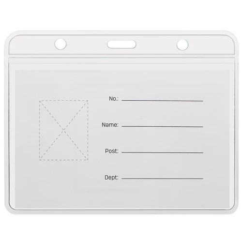 Бейдж горизонтальный DELI 93*115 мм, без зажима, прозрачный