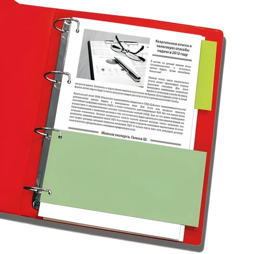 Разделитель листов BRAUBERG 240*105 мм, картон, 160 гр, 100 листов, зеленый