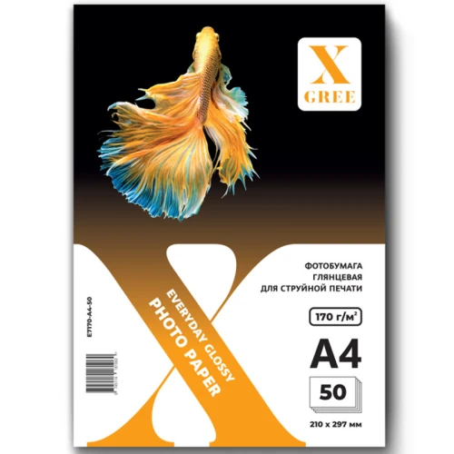 Фотобумага X-Gree "EVERYDAY" А4, 170 г/м2, глянцевая, односторонняя, 50 листов