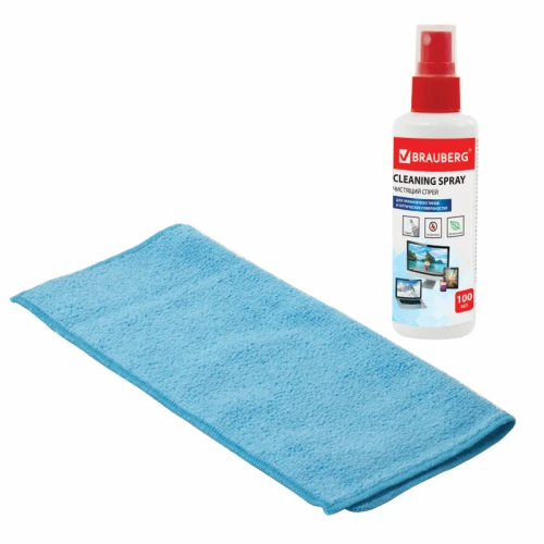 Чистящий набор для экранов всех типов и оптики BRAUBERG 100 мл