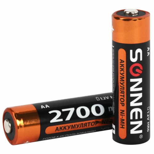 Батарейки аккумуляторные SONNEN АА (HR6) 2700 mAh, 4 шт. в блистере