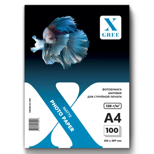 Фотобумага X-Gree А4, 128 г/м2, матовая, односторонняя, 100 листов