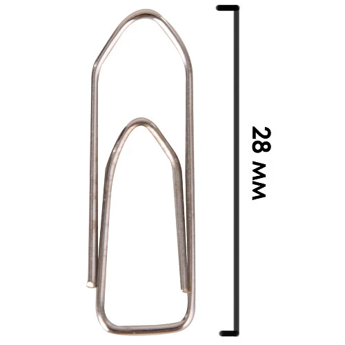 Скрепки канцелярские DELI 28 мм, никелированные, 100 шт. в картонной коробке