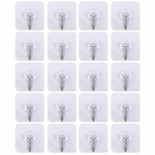 Крючки самоклеящиеся LAIMA 6*6 см, нержавеющая сталь, ПВХ, 20 шт