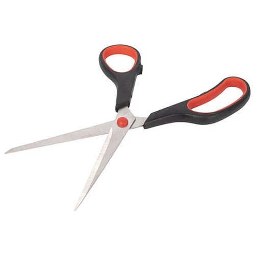 Ножницы STAFF "EVERYDAY" 215 мм, резиновые вставки, ПВХ чехол, черно-красный