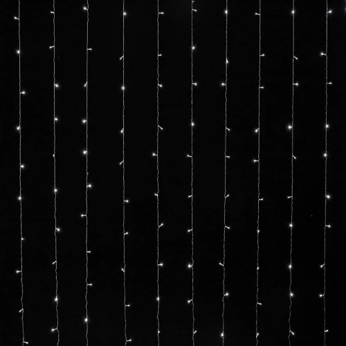 Электрогирлянда-занавес ЗОЛОТАЯ СКАЗКА "Штора" 3*3 м, 196 ламп, холодный белый свет