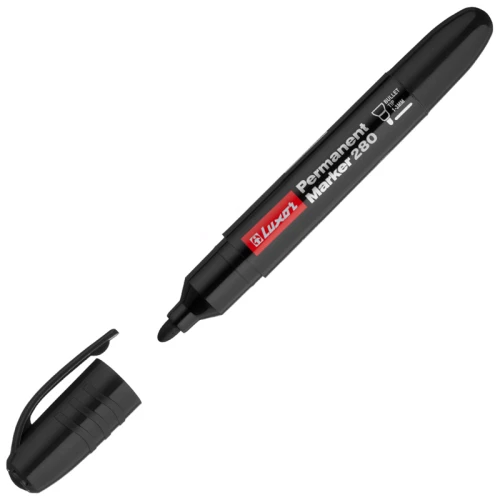 Маркер перманентный LUXOR "280" пулевидный, 1-3 мм, черный