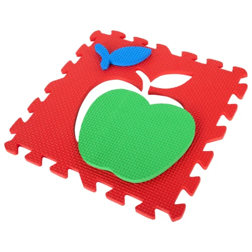 Коврик-пазл ЮНЛАНДИЯ "Фрукты-овощи" мягкий, 30*30 см, 9 элементов, ассорти