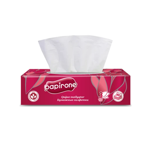 Салфетки бумажные Papirone 3-слойные, белые, 80 листов