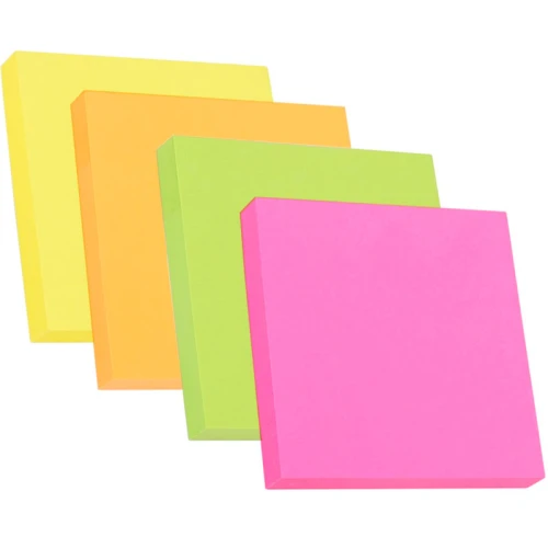 Блок самоклеящийся DELI "Stick Up" 76*76 мм, НЕОН ассорти, 100 листов
