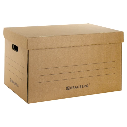 Короб архивный BRAUBERG "Делопроизводство" 325*480*295 мм, бурый