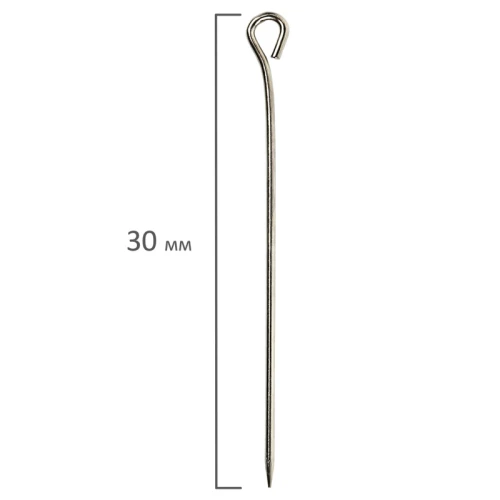 Булавки BRAUBERG 30 мм, 500 шт. в пластиковой коробке