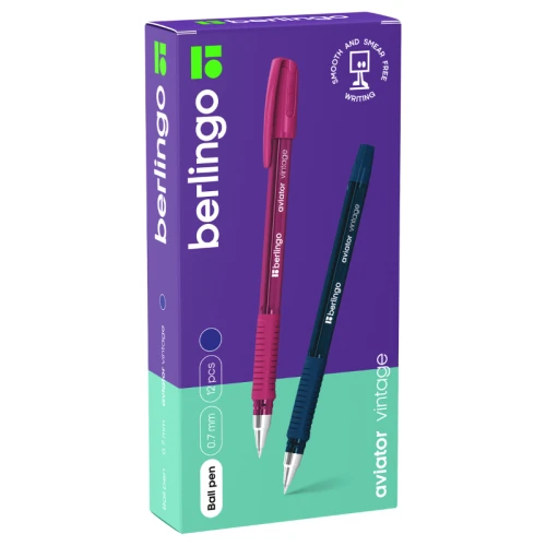 Ручка шариковая Berlingo "Aviator Vintage" 0.7 мм, корпус ассорти, синяя