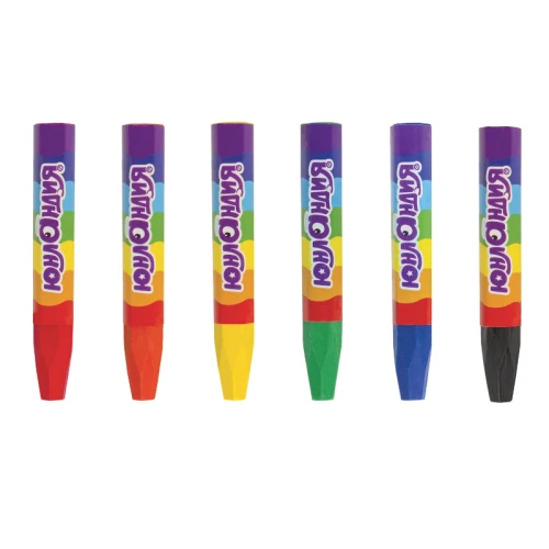 Мелки восковые ЮНЛАНДИЯ утолщенные, масляная основа, 6 цветов