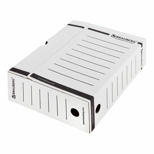Папка архивная BRAUBERG А4, с клапаном, 100 мм, белый, до 900 листов