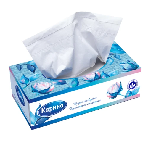 Салфетки бумажные Карина 2-слойные, 20*20 см, белые, 80 листов