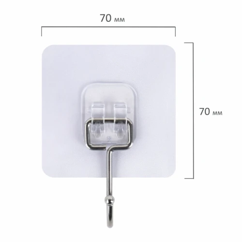 Крючки самоклеящиеся LAIMA 7*7 см, нержавеющая сталь, ПВХ, 5 шт