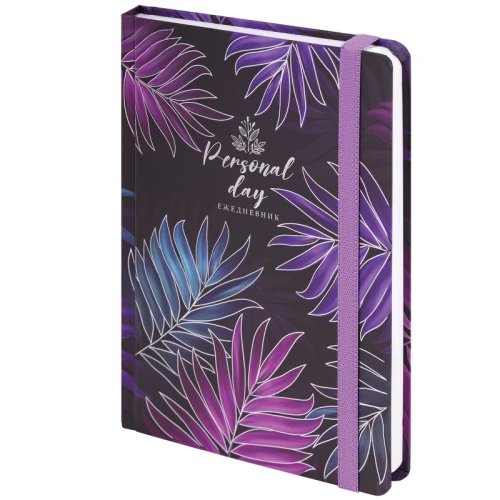Ежедневник недатированный BRAUBERG "Tropical" А5, кожзам, с резинкой, 128 л.