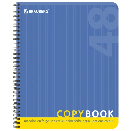Тетрадь BRAUBERG "Однотонная" А5, на гребне, в клетку, 48 листов, ассорти