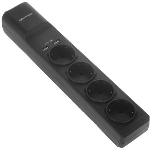 Сетевой фильтр CyberPower P0420SUC0-DE 4 розетки, 2 разъема USB, 1,8 м, черный