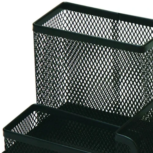 Настольная подставка Foska, 3 отделения, сетчатая, черная