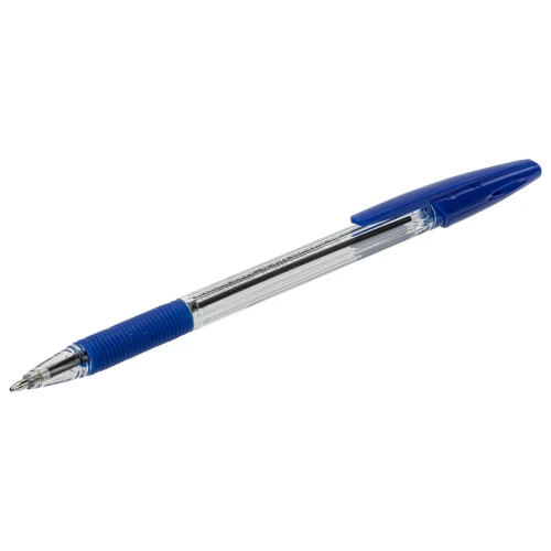 Ручка шариковая ERICH KRAUSE "R-301 Grip" 1 мм, прозрачный корпус, синяя