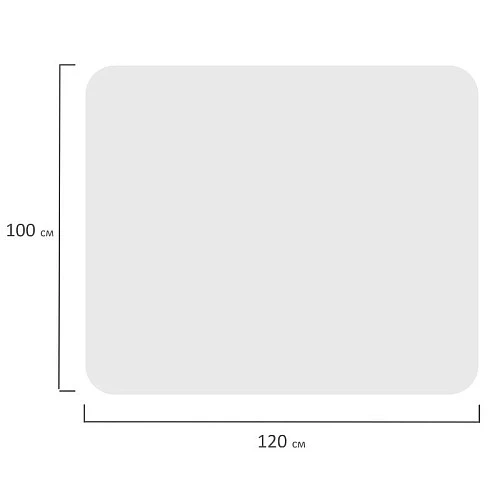 Коврик защитный BRABIX глянец, ПЭТ, 100*120 см, прозрачный