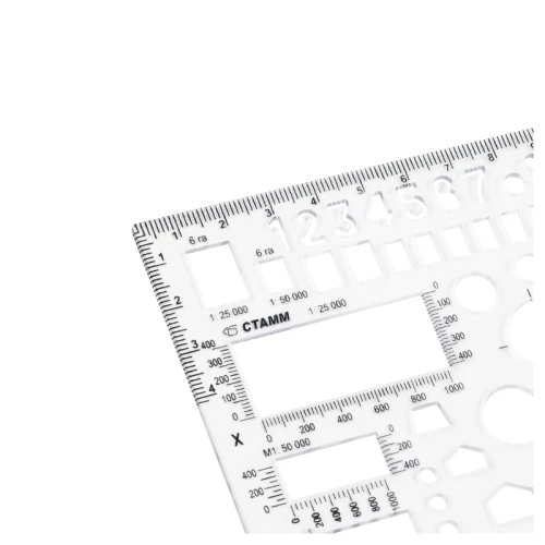 Линейка СТАММ офицерская, пластик, печатная шкала, прозрачная