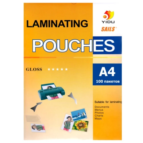 Пленка для ламинирования YIDU А4, 80 мкм, глянец, 100 шт
