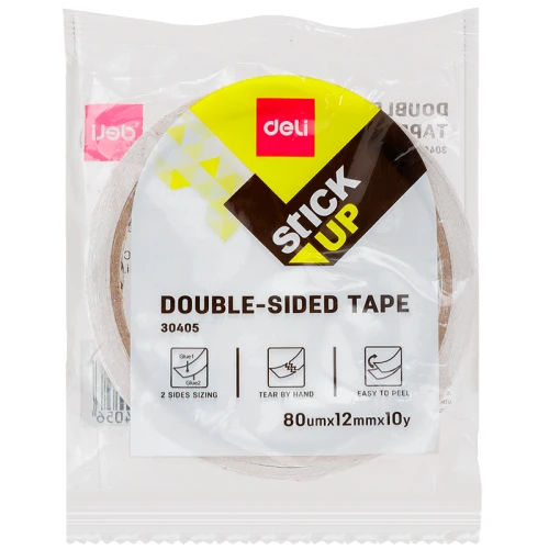 Клейкая лента двусторонняя DELI 12 мм*10 м, полипропиленовая основа