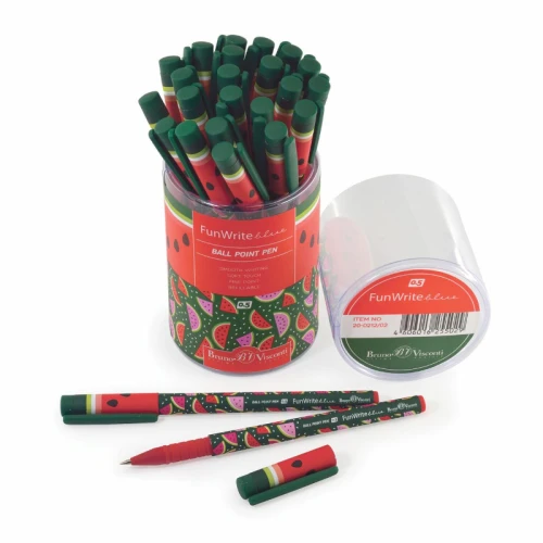 Ручка шариковая BRUNO VISCONTI "FunWrite. Арбузы" 0.5 мм, корпус ассорти, синяя