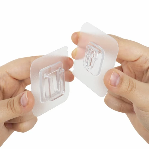 Крючки-кронштейны самоклеящиеся LAIMA 6*6 см, пластик, акриловый клей, 10 шт