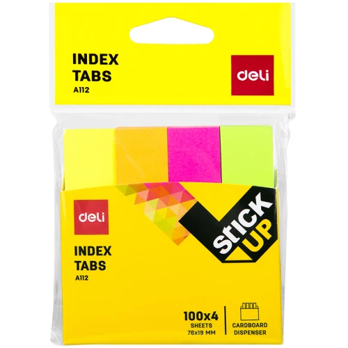 Закладки самоклеящиеся DELI бумага, НЕОН, 76*19 мм, 100 листов