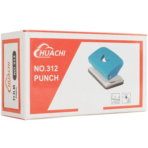 Дырокол до 10 листов "7312", пластиковый корпус, ассорти