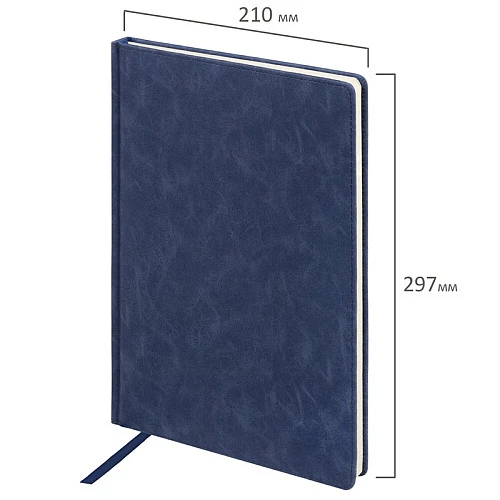 Ежедневник недатированный БОЛЬШОЙ ФОРМАТ 210х297 мм А4, BRAUBERG "Status", 160 л., темно-синий, 1133
