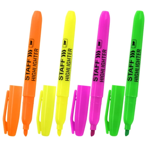 Набор текстовыделителей STAFF "Manager" скошенный, 1-3 мм, ассорти, 4 цвета