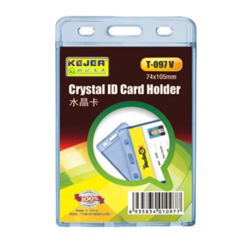 Бейдж вертикальный Kejea "T097V" 74*105 мм, без держателя, жесткий, прозрачный