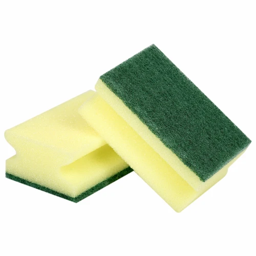 Губки для посуды LAIMA MAXI поролон с абразивом, желтые, 2 шт