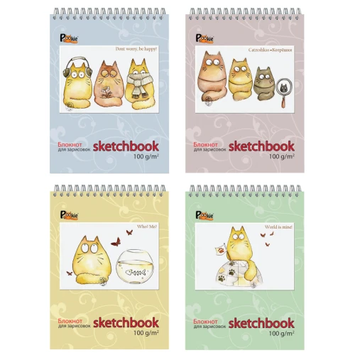 Скетчбук ПОЛИНОМ на гребне, 155*205 мм, 60 листов