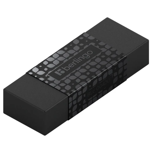 Ластик Berlingo "DoubleBlack" прямоугольный, 50*18*10 мм, черный