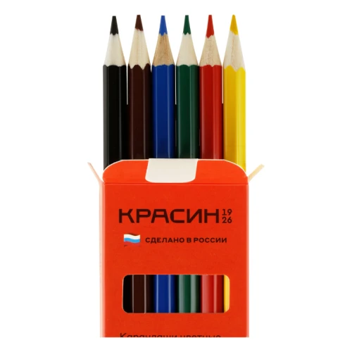Карандаши цветные Красин "Приключения" шестигранные, 6 цветов