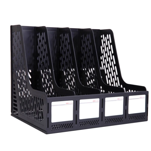 Лоток вертикальный DELI 4 отделения, черный