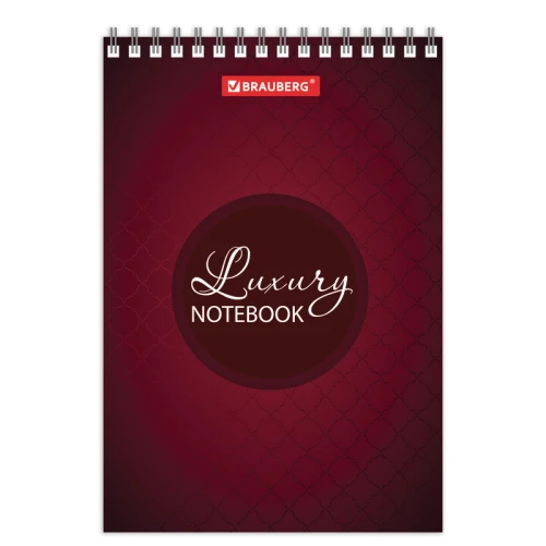 Блокнот BRAUBERG "Luxury" А6, на гребне, в клетку, 60 листов, ассорти