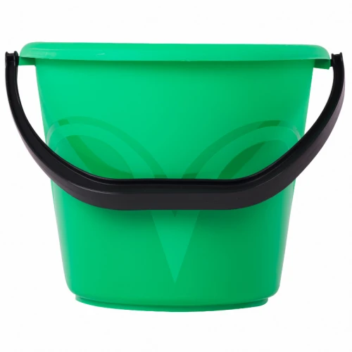Ведро пищевое LAIMA пластик, с глянцевым узором, мерная шкала, зеленый, 6 л