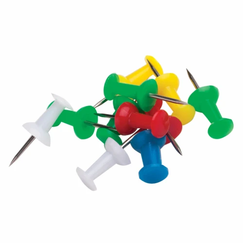 Кнопки-гвоздики STAFF, силовые, цветные, 50 шт. в картонной коробке